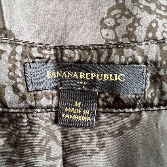 Banana Republic Navy Printed Boat Neck Sleeveless Top, M - Picture 5 of 5
